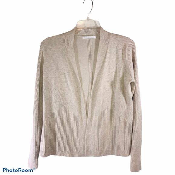 Linda Matthews Open Front Champagne Sweater P/M - Picture 1 of 4